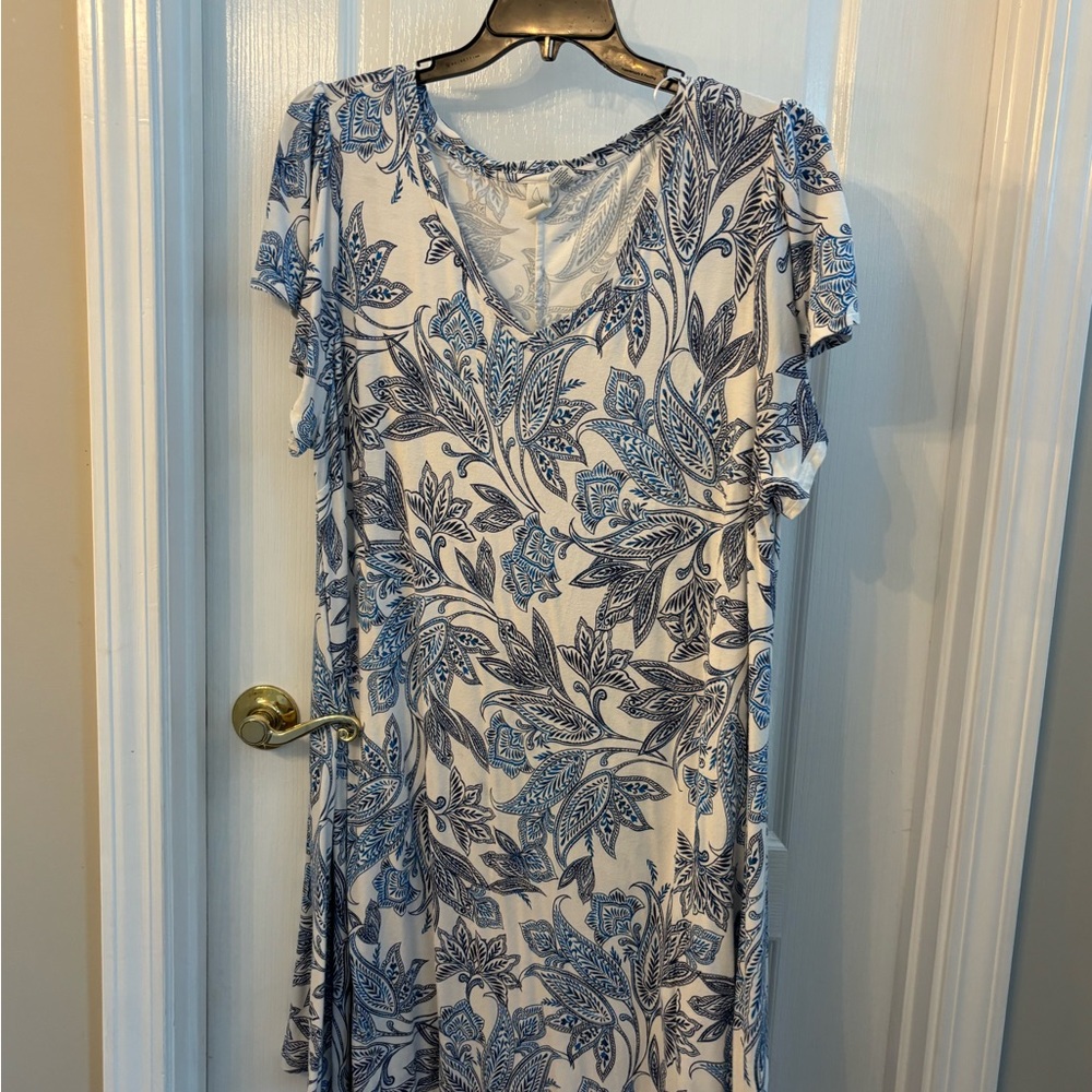 Joie Blue and White Midi Dress